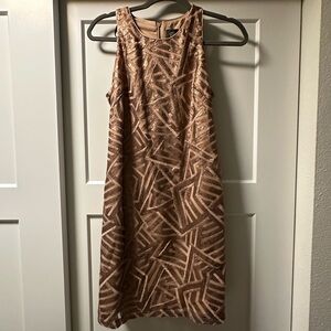 Rose Gold Geometric Pattern Sequin Dress